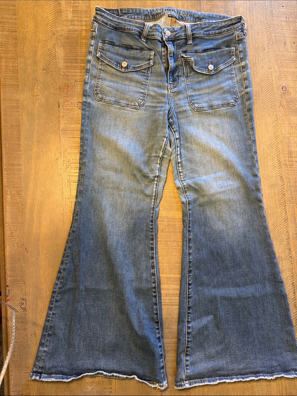 American Eagle Outfitters Faded Blue Flared Jeans